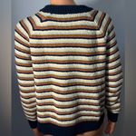 Madewell  Striped V-Neck Sweater - Black and Tan Photo 5