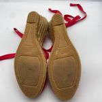 Viscata Barcelona Espadrille Wedge Ankle Tie Up Red Canvas Shoes Size 41/ US 10 Photo 4