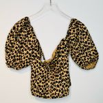 Never Fully Dressed Leopard Animal Print Puff Sleeve Blouse Shirt Top Size L NWT Brown Size L Photo 1