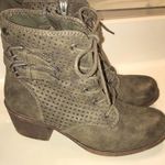 Roxy Women’s Vargas Low Faux Leather Gray Perforated Lace-Up Ankle Booties Boots Photo 0