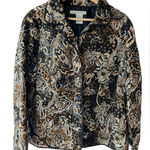 Requirements Vintage Quilted Jacket - Neutral Floral Paisley and Animal‎ Print - Lightweight Photo 0