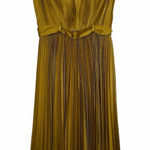 Mac Duggal IEENA Chartreuse Midi A-Line Cocktail Dress Sz 4 Holiday Festive Gold Photo 0