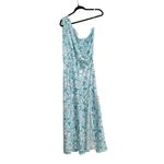 Princess Polly  Blue White Floral Front Slit Demure One Shoulder Maxi Dress Med. Photo 1