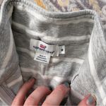 Vineyard Vines  Gray with White Stripe Yellow Shoulders 1/4 Zip Shep Shirt Med Photo 1