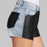 MINKPINK Denim And Faux Leather Shorts Photo 0