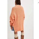 Free People  Peach Orange Nightingale Chunky Long Cardigan Sweater Small NWOT Photo 8