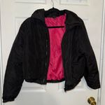 Wild Fable  Black Puffer Jacket with Pink Interior Photo 1