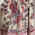 Z&L Europe Tropical Bird Print Mini Skirt Ruffle Hem Boho Size Small Bohemian Photo 7