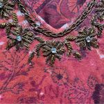 Coldwater Creek 100% Cotton Rust Red Paisley & Floral Beaded 3/4 Sleeve Top M Photo 8