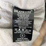 BLANK NYC Private Practice Vegan Leather & Cotton Drape Front Moto Jacket Gray, S Photo 14