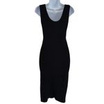 Aura Ruched Bodycon Dress Sz L/XL Ribbed Waffle Shapewar Club Minimalist Travel Photo 4