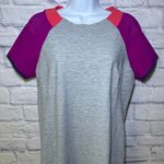 Title Nine  Medium Unconventional Dress Sensitive Stretch Gray Raspberry Coral Photo 1