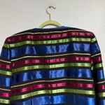 Maggy London  Black Metallic Striped Vintage Blazer Sz 14 Photo 6