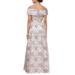 Alex Evenings  Purple Mauve Roses Floral Off Shoulder Gown Dress Wedding Prom Photo 2