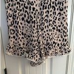 Savanna Jane Shorts Romper Womens Medium Cream Animal Print Embroidered Boho Photo 4