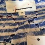 Anthropologie New Nautical Stripe Ruffle Shoulder Open Front Top One Size Photo 6