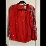 Anthropologie Chic Embroidered Blouse by Fig and Flower - Size Large Photo 0