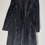 Eileen Fisher  Black Velvety Open Front Collared 3/4 Sleeve Jacket Sz Small‎ Photo 0