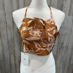 Revolve New! Milkwhite Cropped Open Back Top Burnt Orange Floral Womens Small Photo 2