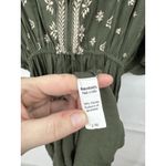 World Market Mira Embroidered Kaftan Maxi Dress Women L/XL Green Boho Peasant Size 1X Photo 4