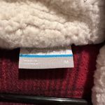 Columbia Benton Springs Overlay Plaid Sherpa Hood Button Vest Women’s Medium Photo 2