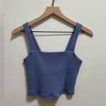 American Eagle Summer  purple ribbed squareneck cropped tank top crop top small Photo 1