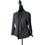 Loft ‎ Utility Jacket Womens Size M P Gray Distressed Grunge Cargo Commuter Photo 1