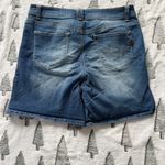 1822 Denim  Dark Blue Jean Shorts with Stitch Detail Photo 6