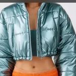 Urban Outfitters Cropped Puffer Jacket Metallic teal Size L/6 Photo 0