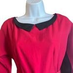 Red Black Womens Small Custom Made Fit N Flare Retro Pleat Front Dress OOAK Photo 2