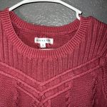 Down East Women’s Cable Knit Sweater Small Maroon Red Long Sleeve Pullover Photo 2
