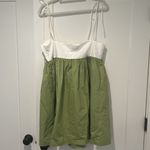 Poplin dress, Green & White, Large Photo 1
