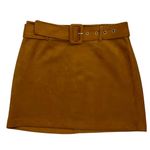 Forever 21 Women's Large Faux Suede Rust Orange Brown Mini Skirt 60's Retro Photo 0