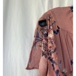 Lulu’s Pink Fiorire Rose Floral Print Faux Wrap Long Maxi Dress Romantic Small Photo 7