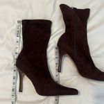Charlotte Russe āHottieā sz9 brown faux suede aboveāthe ankle boots 4ā heels EUC Photo 6