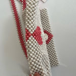 Isaac Mizrahi  White and Pink Heart Beaded Crossbody Bag Photo 7