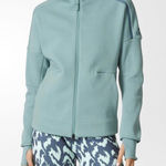 Adidas Z.N.E Women's Zip Up Hoodie Green Pockets Running Jacket Photo 0