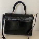 Antonio Melani  Black Leather Messenger Handbag crossbody purse Photo 2