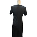 ZARA  Women's Black Maxi Dress Ribbed Knit Short Sleeve‎ Casual Elegant Photo 4