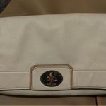 Kate Spade White Leather Crossbody Bag With Striped Lining & Turn Lock Closure Photo 2