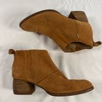 Toms Leilani Brown Suede Zipper Heeled Ankle Booties Women Size 7.5 Dress Boots Photo 6