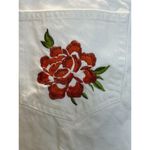 Reformation Women's Size 26 White Cynthia Floral Embroidered Straight Jeans NWT Photo 5