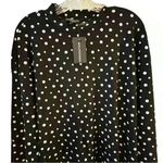 Wednesday's Girl Women's XL Black Polka Dot Knee Length Dress Casual Photo 1