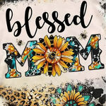 Unbranded NEW! Trendy Boho Western Blessed Mom Leopard Short Sleeve T Shirt Photo 1