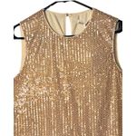 Grace Karin Top Womens Size L Tan Sleeveless Pullover Fringe Sequin Lined NWT Photo 3