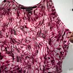 Dana Buchman Red and Pink Graphic Blouse Size 2X Photo 2