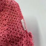 ZARA ‎ Top Womens Small Pink Crochet Knit Sheer Short Sleeve Boho Summer Top Photo 3