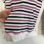 Champion Life Reverse Weave Print Hoodie White Purple Gray Striped Colorblock S Photo 7