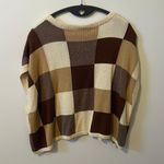 Olivaceous Checkered Short Sleeve Sweater Photo 1