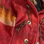 Woolrich VTG Coat Womens Large Red Southwest Aztec Woven Wool Blanket Jacket USA Photo 4